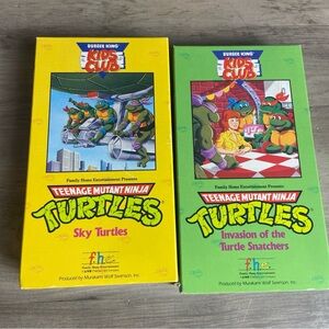 2- 1990 VHS tapes, Burger King Kids‎ Club, Teenage Mutant Ninja Turtles